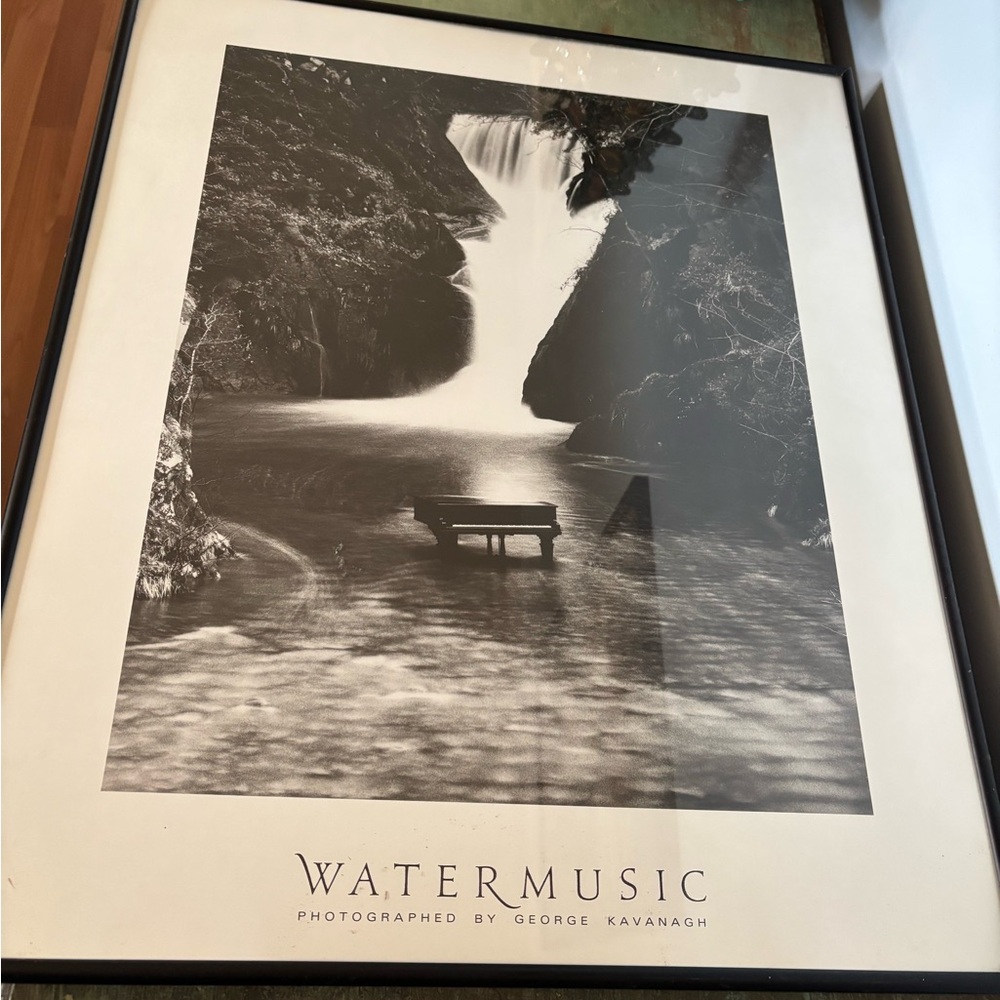 Waterfall Art Print in Black Frame